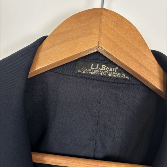 VTG LL Bean Suit Mens 52R Navy Blue 100% Wool Blazer and Comfort Waist Pants 44W - Picture 3 of 14